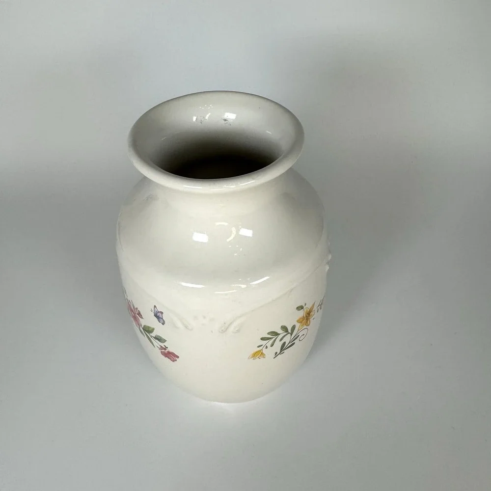 Pfaltzgraff Meadow Lane Floral Vase Vintage 90s Grandmacore Kitschy‎ Stoneware